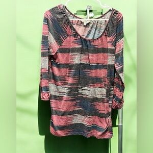 Charming Charlie Striped Top - Pink, Blue LARGE